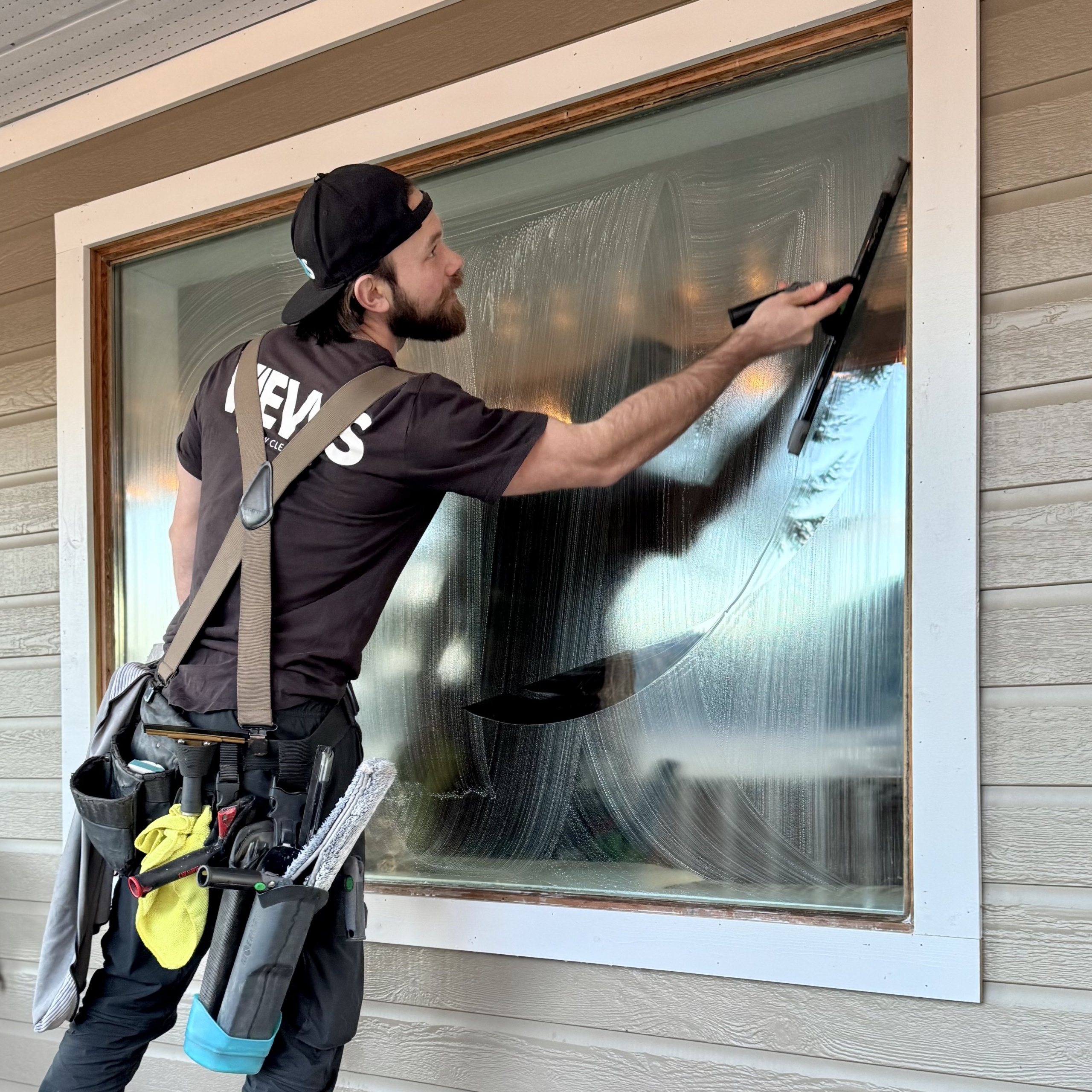 Views Window Cleaning guarantees not only clean windows but also clean frames